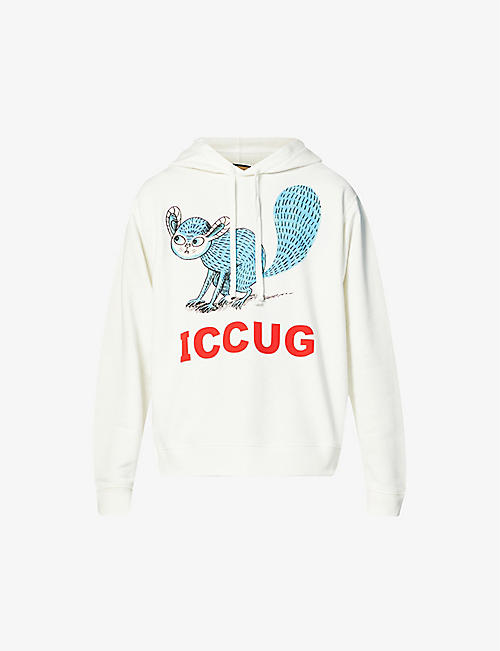 GUCCI: Gucci x Freya Hartas graphic-print cotton-jersey hoody