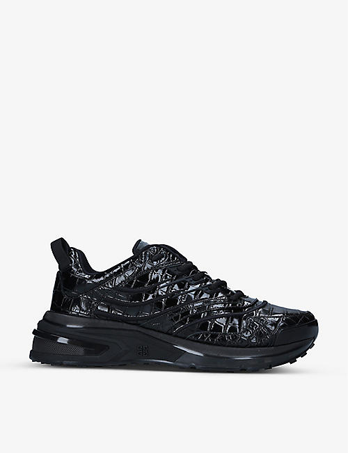 GIVENCHY: Giv 1 croc-embossed leather mid-top trainers