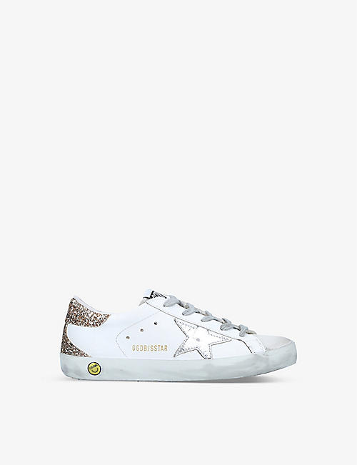 GOLDEN GOOSE: Superstar glitter-embellished leather trainers 6-8 years
