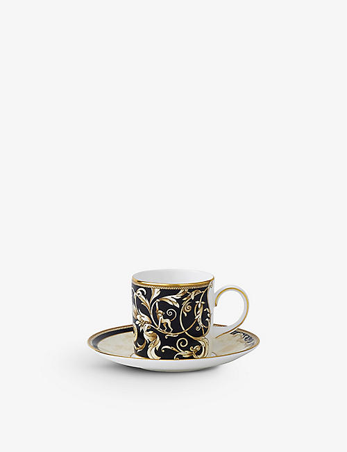 WEDGWOOD: Cornucopia graphic-print china coffee cup and saucer set