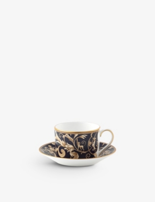 WEDGWOOD: Cornucopia graphic-print china teacup and saucer
