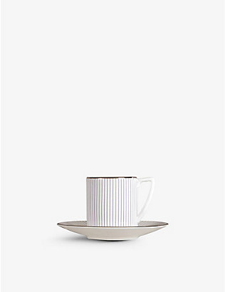 WEDGWOOD: Jasper Conran Pin Stripe fine bone china coffee cup and saucer