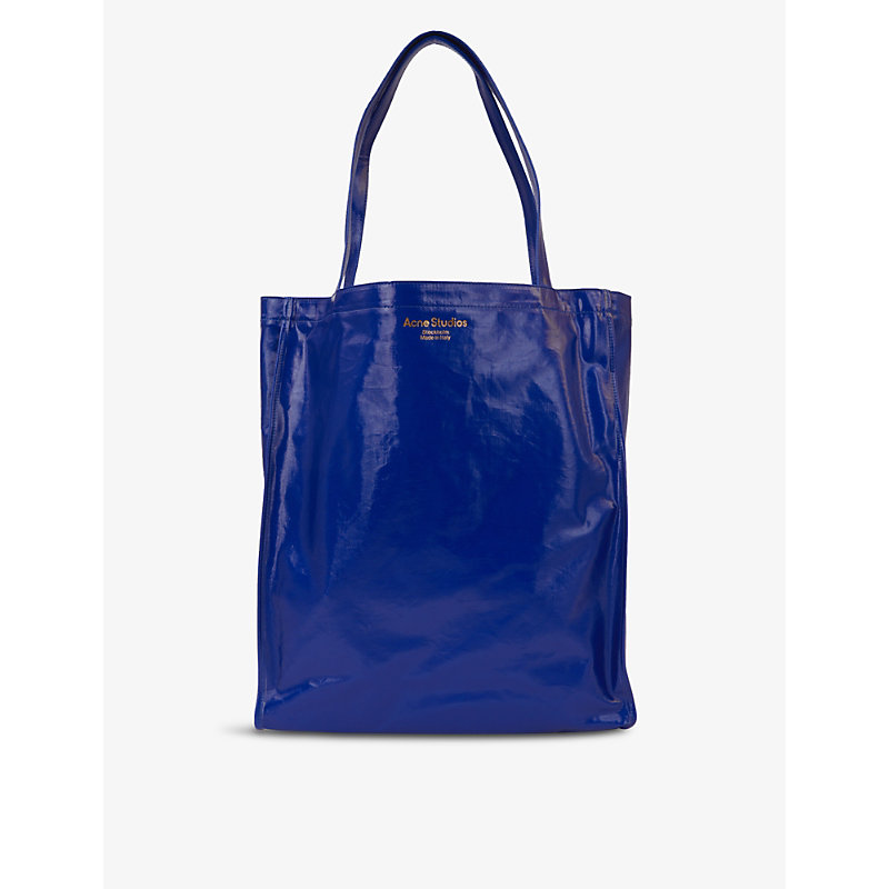 Acne Studios Womens Blue Audrey Solid Cotton-blend Tote Bag