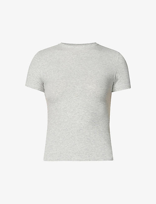 SKIMS: Round-neck stretch-cotton T-shirt