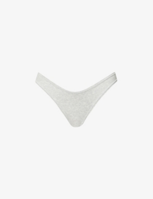 Skims White Fits Everybody Dipped Front Thong In Marble