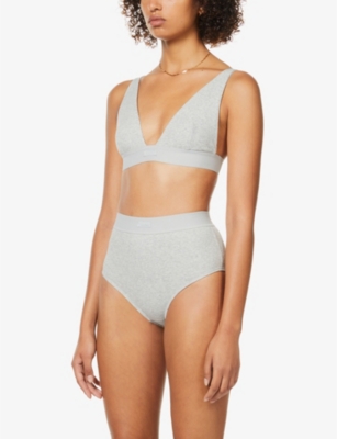 SKIMS: Plunge Stretch-Cotton Bra
