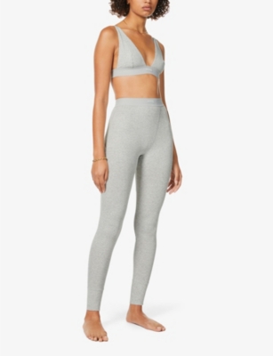 SKIMS - Ribbed high-rise stretch-cotton leggings