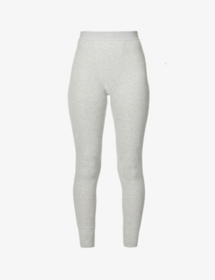 Gray Cotton Rib Leggings