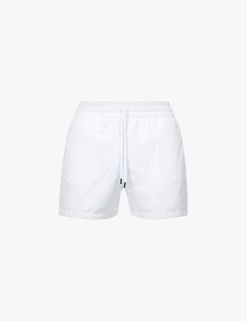 Shop Frescobol Carioca Mens White Sport Regular-fit Swim Shorts