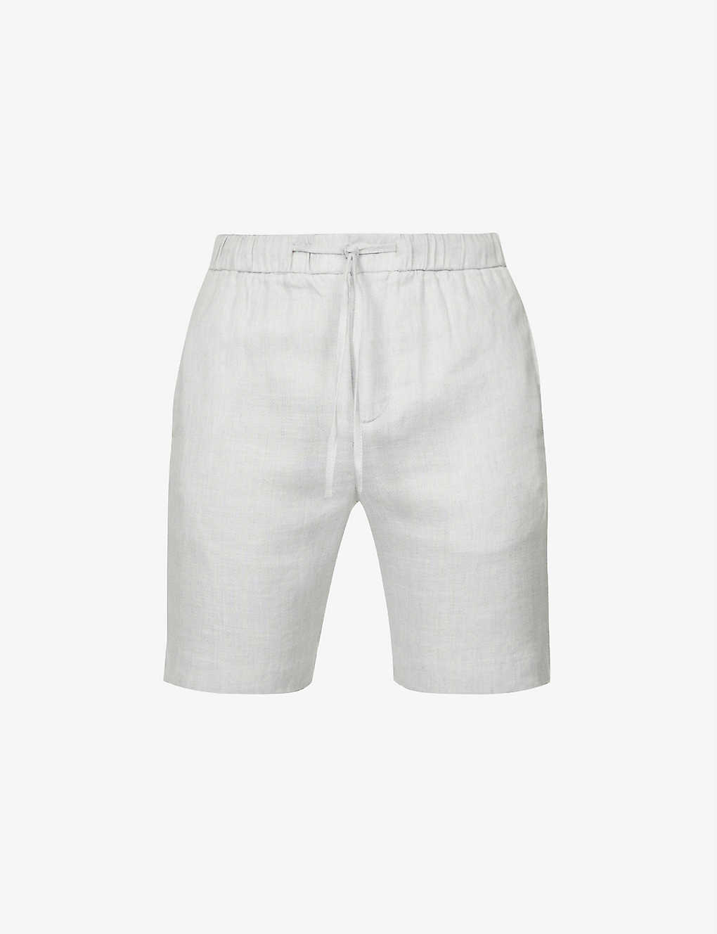 Frescobol Carioca Felipe High-rise Linen-cotton Blend Shorts In White