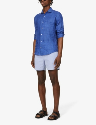 Frescobol Carioca Antonion Linen Shirt In Navy
