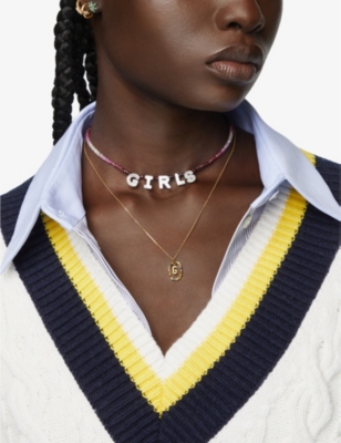 Pd Paola Initial G 18ct Yellow Gold-plated Sterling-silver And Semi-precious Stones Pendant Necklace In Gold