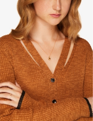 PDPAOLA: Initial M 18ct yellow gold-plated sterling-silver and semi-precious stones pendant necklace
