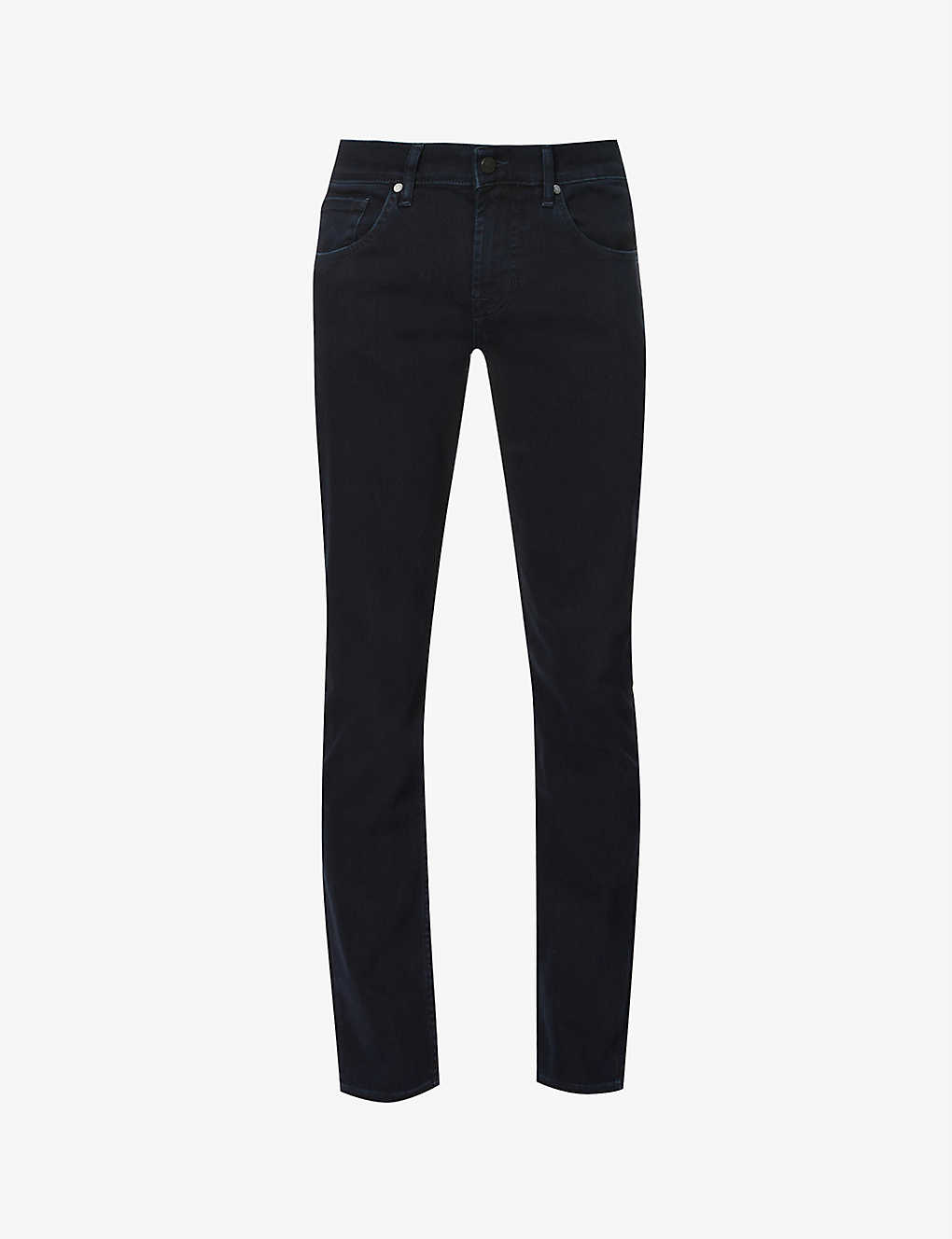 7 For All Mankind Slimmy Taper Luxe Performance Mid-rise Stretch-denim Jeans In Blue Black