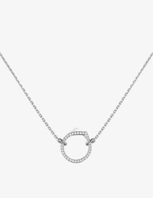 REPOSSI REPOSSI WOMEN'S WHITE GOLD 18K ANTIFER 18CT WHITE-GOLD AND 0.20CT DIAMOND NECKLACE,46191674