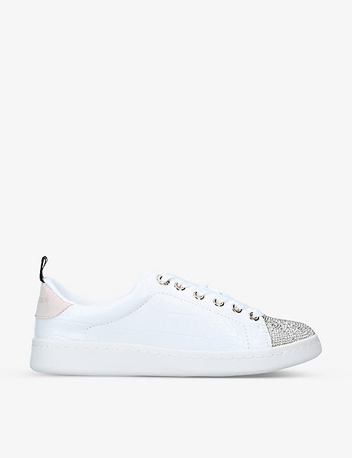 KG KURT GEIGER: Liza logo-embossed low-top faux-leather trainers