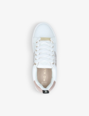 KG KURT GEIGER: Lighter embellished low-top faux-leather trainers