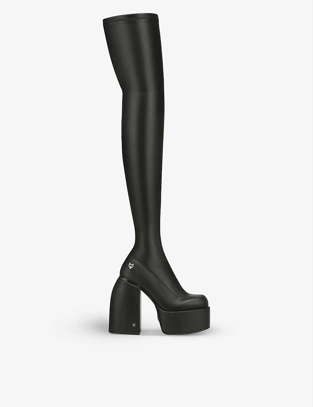 NAKED WOLFE Juicy faux-leather thigh-high heeled boots