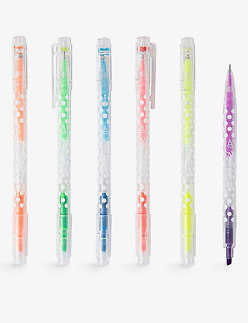 PAPERCHASE: Dual-ended highlighter and pastel gel pens pack of six