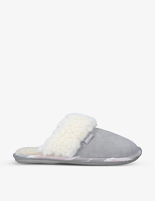 BARBOUR: Lydia shearling-lined suede slippers