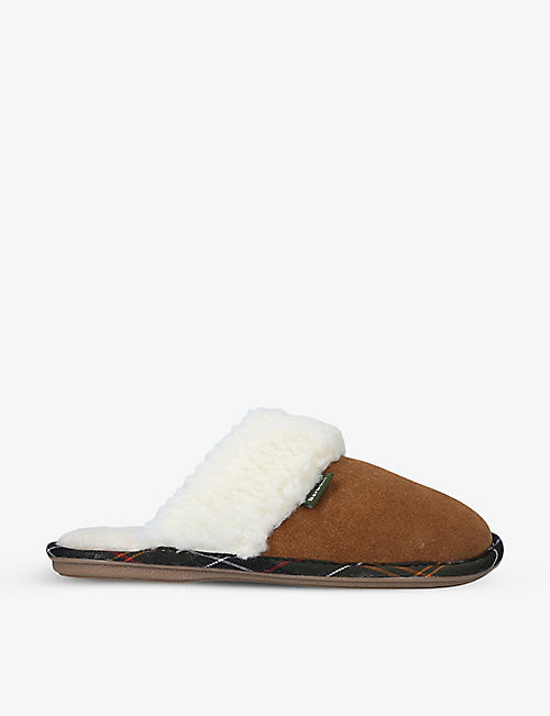 BARBOUR: Lydia shearling-lined suede slippers