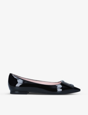 ROGER VIVIER GOMMETTINE EMBELLISHED LEATHER BALLET FLATS,R03767896