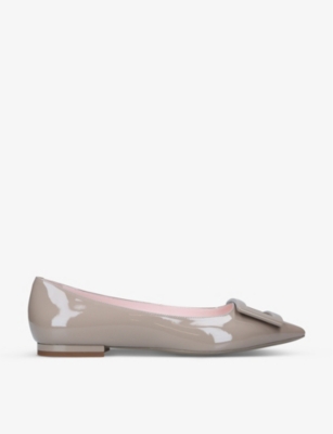 Roger Vivier Gommettine Ball Buckle-embellished Leather Ballet Flats