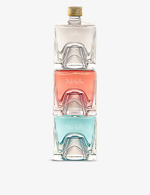 IL GUSTO: Clear, pink and blue vodka tower 3x100ml