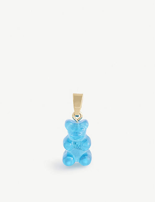 CRYSTAL HAZE: Nostalgia bear-shaped 18ct yellow gold-plated brass and resin charm