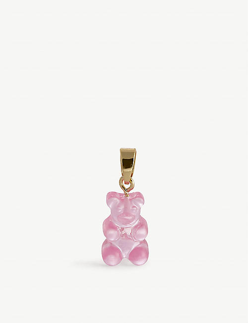 CRYSTAL HAZE: Nostalgia bear-shaped 18ct yellow gold-plated brass and resin charm