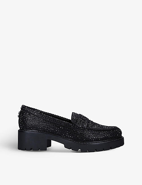 CARVELA: Siddy embellished faux-leather loafers