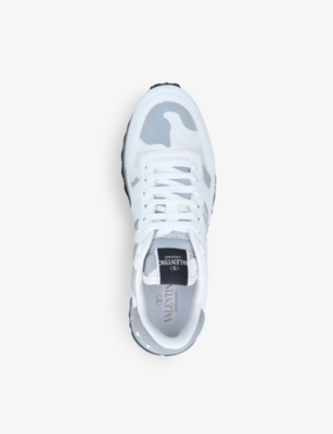 VALENTINO GARAVANI Camouflage-print leather low-top trainers