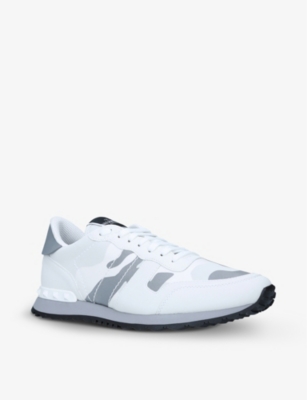 VALENTINO GARAVANI Camouflage-print leather low-top trainers
