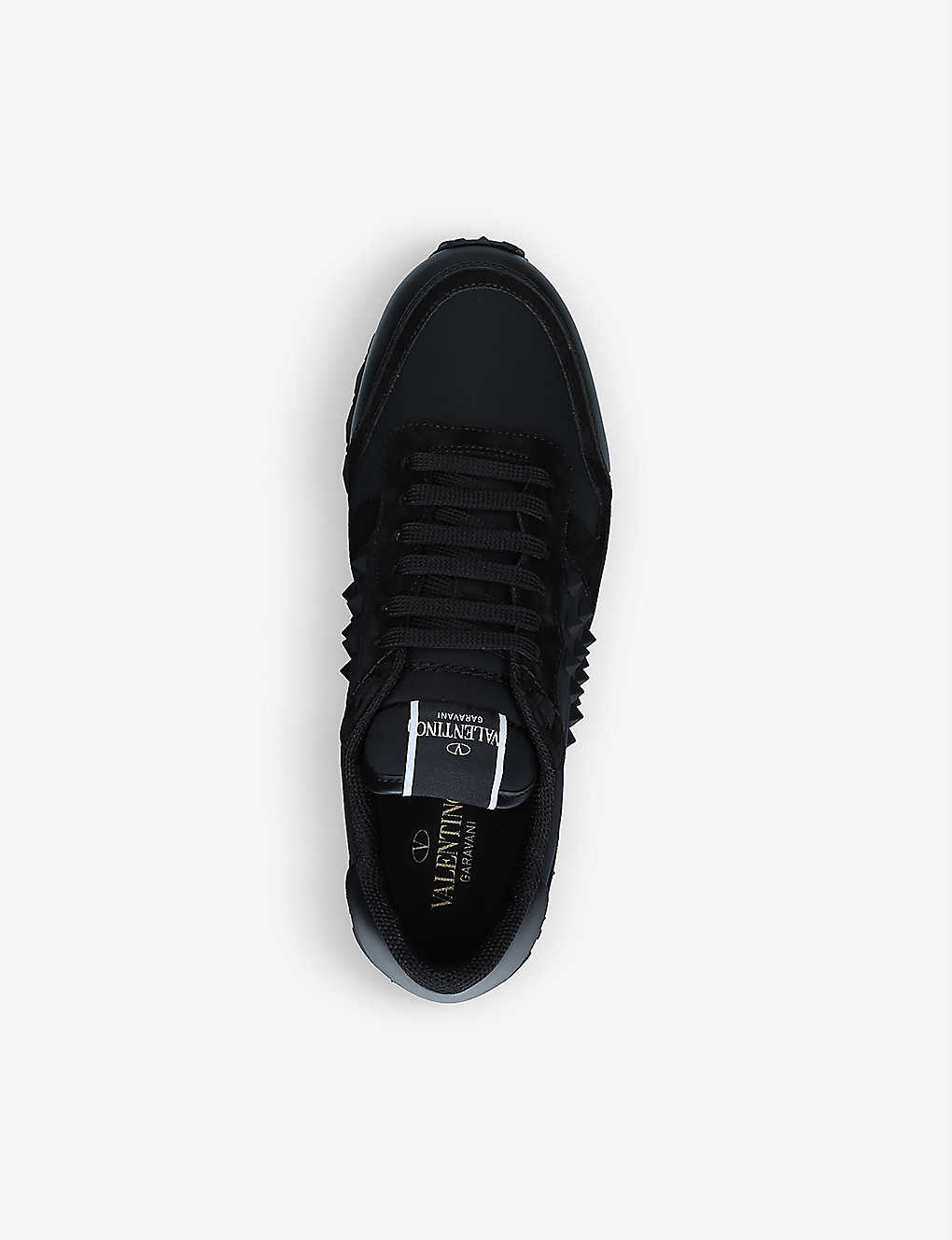 VALENTINO GARAVANI Rockrunner camouflage-pattern mesh and leather low-top trainers