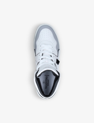 VALENTINO GARAVANI One Stud studded leather mid-top trainers
