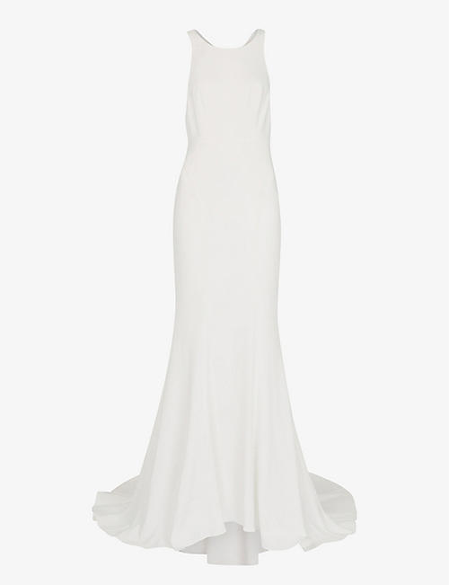 WHISTLES: Lina scooped-neck woven maxi gown