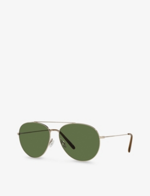 OLIVER PEOPLES: OV1286S Airdale aviator-frame metal sunglasses