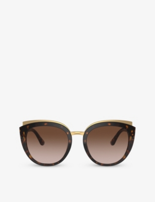 Dolce & Gabbana Dg4383 Butterfly-frame Acetate Sunglasses In Brown