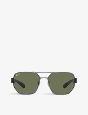 Ray Ban Ray-ban Womens Grey Rb3672 Logo-plaque Metal Sunglasses In Grey