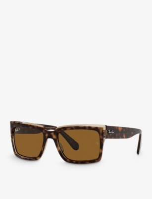 Shop Ray Ban Ray-ban Women's Brown Rb2191 Inverness Rectangular-frame Acetate Sunglasses
