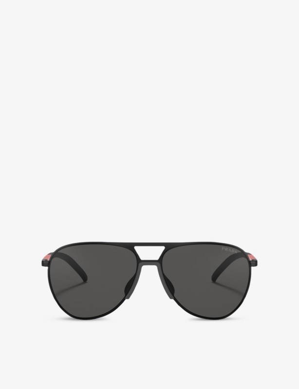 PS 51XS Linea Rossa Pilot-Frame Metal Sunglasses