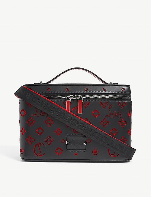 CHRISTIAN LOUBOUTIN: Kypipouch logo-print small leather cross-body bag