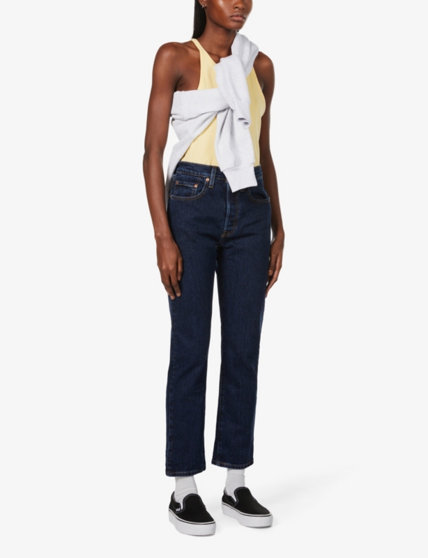 501 straight-leg high-rise stretch-denim jeans