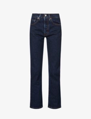 Levi's Womens Levis 501 Straight-leg High-rise Stretch-denim Jeans In Salsa Stonewash