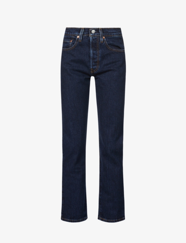 501 straight-leg high-rise stretch-denim jeans