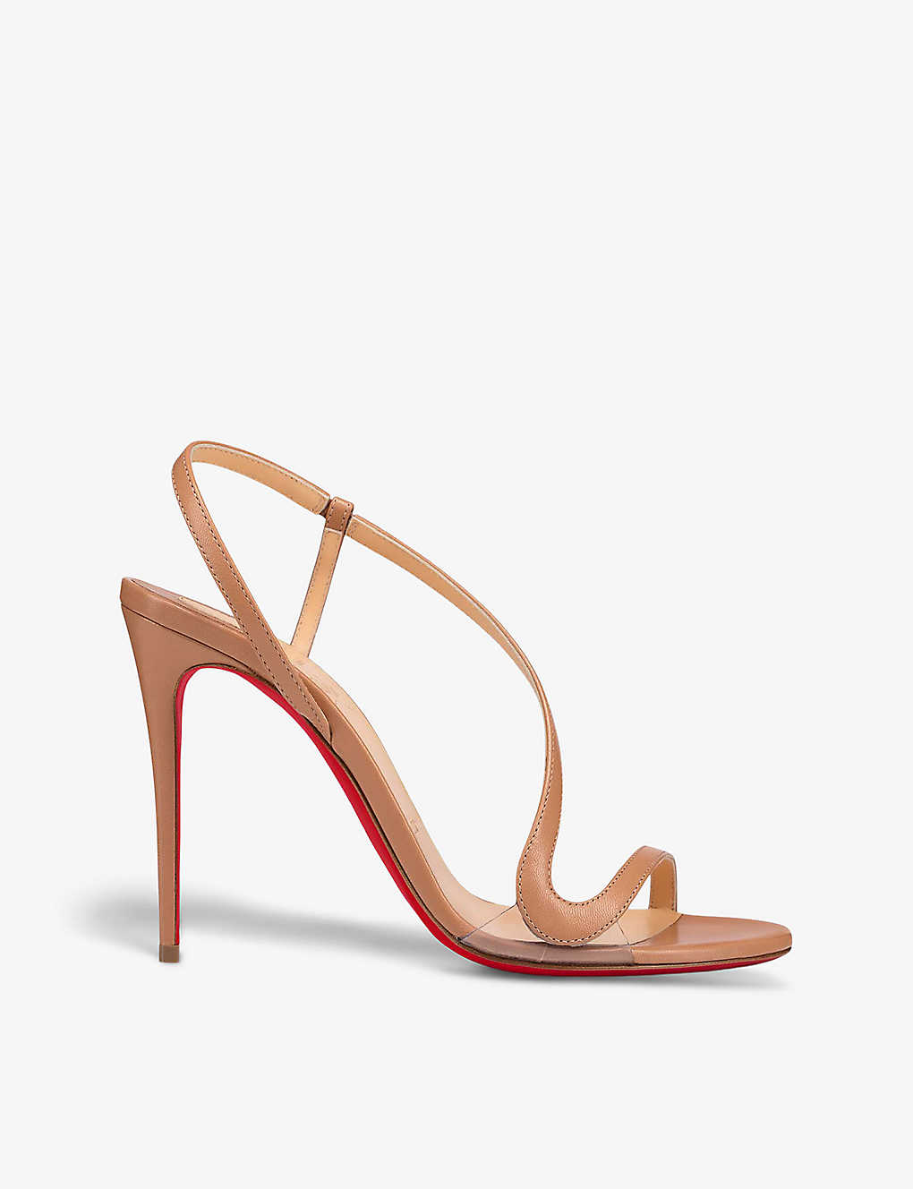 Shop Christian Louboutin Womens Nude Rosalie 100 Leather Heeled Sandals In Nude (lingerie)