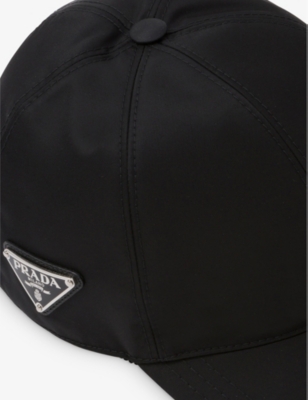Shop Prada Womens Black Re-nylon Logo-plaque Baseball Cap