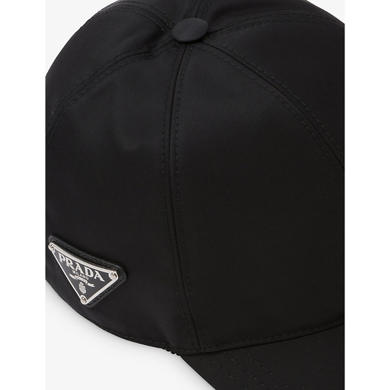 Shop Prada Womens Black Re-nylon Logo-plaque Baseball Cap