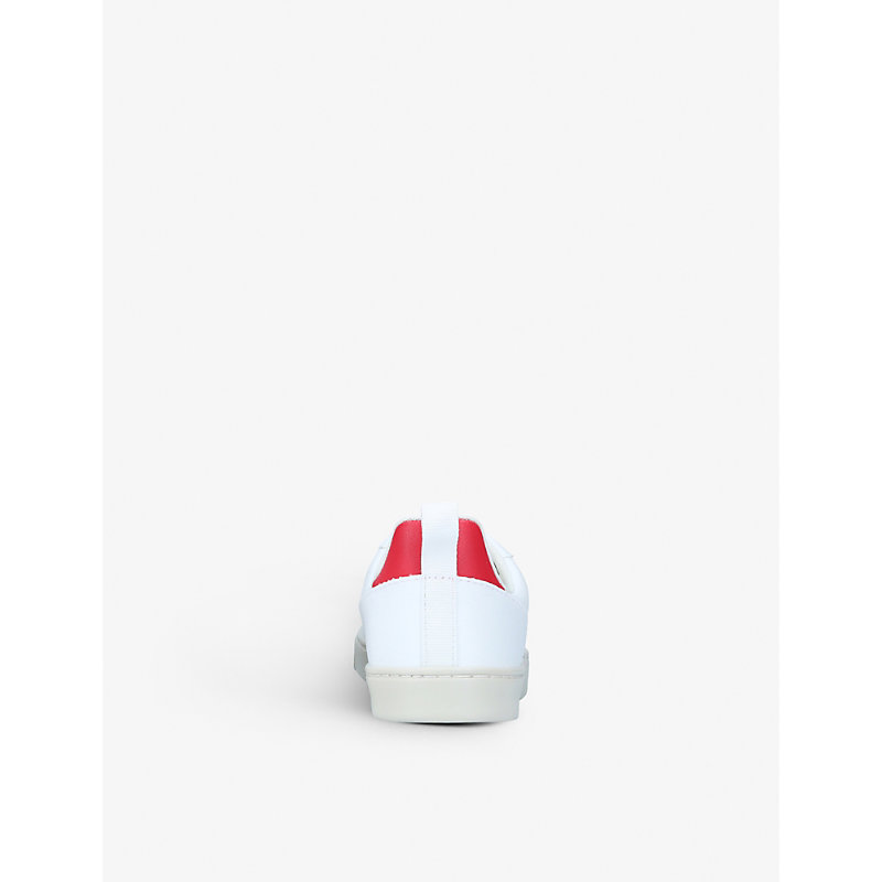 Shop Veja Boys White/oth Kids V-10 Branded Leather Trainers 6-9 Years