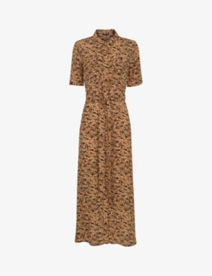 Whistles animal outlet print shirt dress